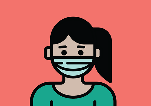 Illustration d'une femme portant un masque